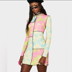 The Ragged Priest Hi Fi Tie Dye Long Sleeve Dress